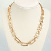 Flat Rectangle Golden Chunky Chain Necklace