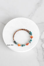 Navajo Handmade Wrap Bracelet Turquoise Amethyst Spiny Pearl Coil Layering Bracelets