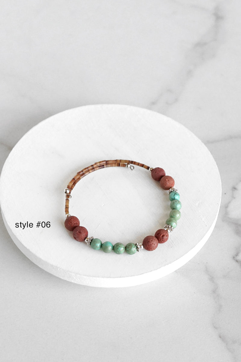 Navajo Handmade Wrap Bracelet Turquoise Amethyst Spiny Pearl Coil Layering Bracelets