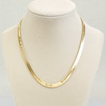 Shiny Herringbone chain necklace Gold Silver