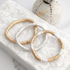 Silver tone Heishi Disc Boho beaded bracelet