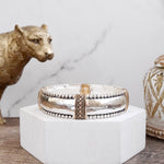 Heritage Shine – Wide Hammered Stretch Bangle