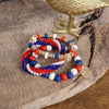 Red White and Blue Beaded Coin Bracelet Set