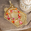 Colorful Beaded Bracelet Set with Oval Charm & Clear Crystal