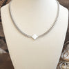 Lustrous Luck – Dainty Clover Pendant Necklace in Silver Tone