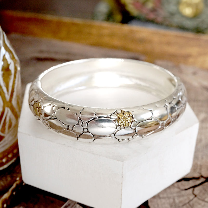 Classic Silver Tone Bangle and Toggle Heart Charm Bracelets