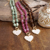 Amour Knot – Beaded Heart Pendant Necklace