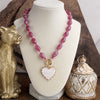 Amour Knot – Beaded Heart Pendant Necklace