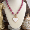 Amour Knot – Beaded Heart Pendant Necklace