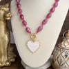 Amour Knot – Beaded Heart Pendant Necklace
