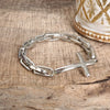 Sideways Cross Stretch Bracelet – Gold or Silver Tone