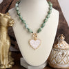 Amour Knot – Beaded Heart Pendant Necklace