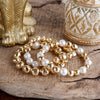 Golden Essence – Organic Beaded Bracelet Set