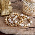 Golden Essence – Organic Beaded Bracelet Set