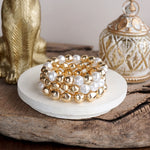 Golden Essence – Organic Beaded Bracelet Set