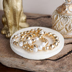 Golden Essence – Organic Beaded Bracelet Set