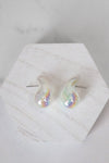 Puffed Teardrop bubble Studs Earrings Pink Purple White