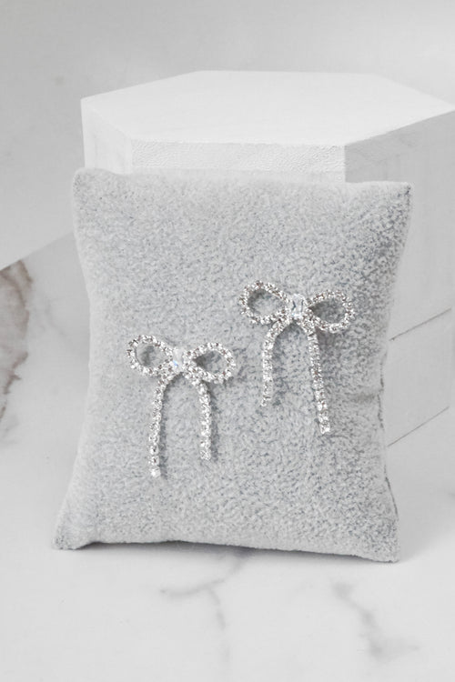 Petite Bow Stud Earrings crystals