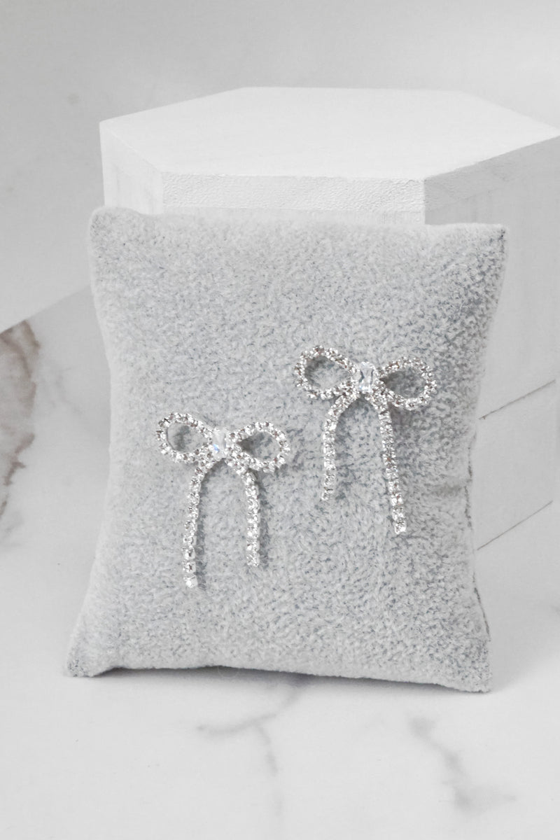 Petite Bow Stud Earrings crystals