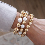 Golden Essence – Organic Beaded Bracelet Set