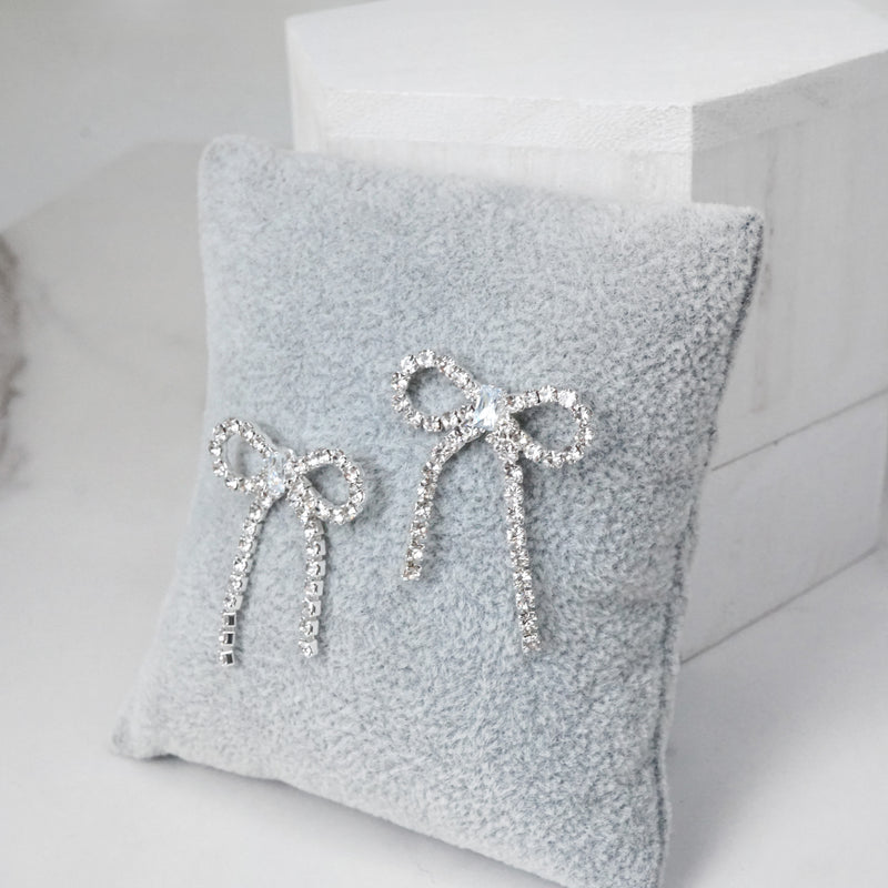 Petite Bow Stud Earrings crystals