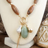 Sculpted Harmony – Bold Beaded Cluster Pendant Necklace