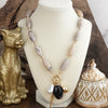 Sculpted Harmony – Bold Beaded Cluster Pendant Necklace