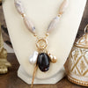 Sculpted Harmony – Bold Beaded Cluster Pendant Necklace