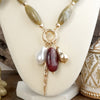 Sculpted Harmony – Bold Beaded Cluster Pendant Necklace