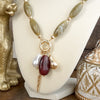 Sculpted Harmony – Bold Beaded Cluster Pendant Necklace