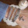 Graceful Whimsy – Classic Filigree Stretchy Bangle with Charm