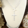 Divine Simplicity – Hammered Cross Front Toggle Necklace