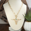 Western Spirit – Hammered Paperclip Chain Necklace with Steer Head Pendant