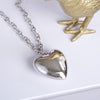 Long Minimal Chain Necklace with Puffy Heart – Gold or Silver Tone