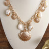Multi-Charm Sea Life Statement Necklace with Shells and Golden Charms