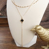Clover Lariat Dainty Layered Necklace – Gold Tone & Color Options