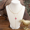 Clover Lariat Dainty Layered Necklace – Gold Tone & Color Options