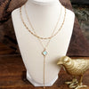 Clover Lariat Dainty Layered Necklace – Gold Tone & Color Options