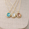Bubble Pendant Necklace Blue Peach Clear