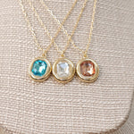 Bubble Pendant Necklace Blue Peach Clear