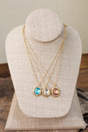 Bubble Pendant Necklace Blue Peach Clear
