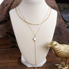 Clover Lariat Dainty Layered Necklace – Gold Tone & Color Options