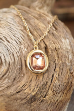 Bubble Pendant Necklace Blue Peach Clear