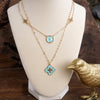 Clover Dainty Layered Necklace – Gold Tone & Color Options