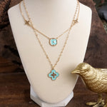 Clover Dainty Layered Necklace – Gold Tone & Color Options
