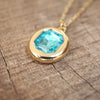 Bubble Pendant Necklace Blue Peach Clear