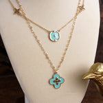Clover Dainty Layered Necklace – Gold Tone & Color Options