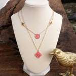 Clover Dainty Layered Necklace – Gold Tone & Color Options