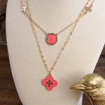 Clover Dainty Layered Necklace – Gold Tone & Color Options