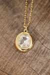 Bubble Pendant Necklace Blue Peach Clear